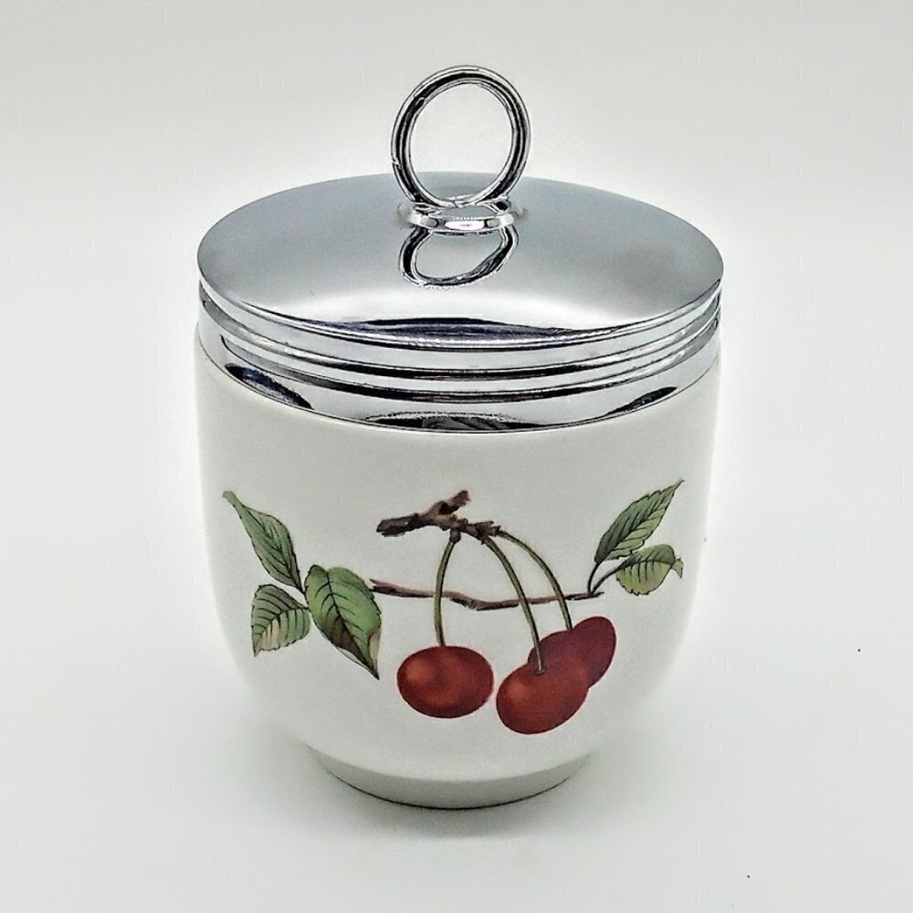 Royal Worcester England Evesham Gold Porcelain Jumbo Covered Egg Coddler